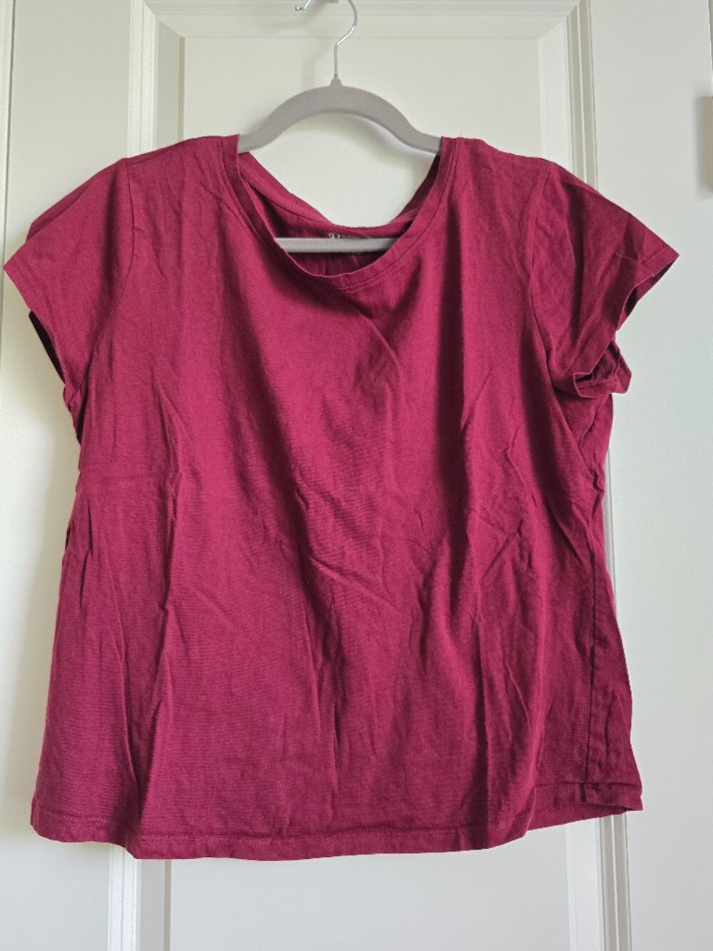 Burgundy Basic Short Sleeve Tee